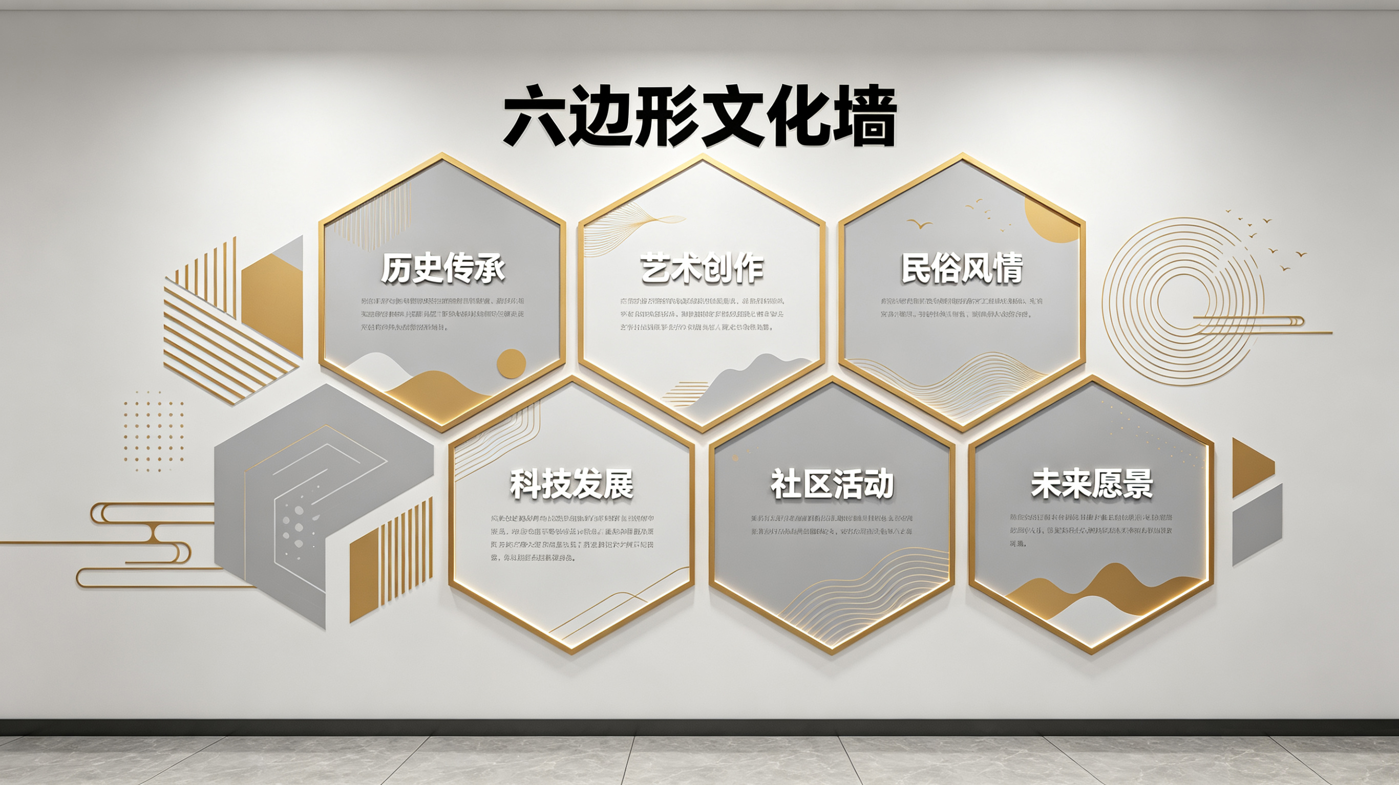 界首企业文化墙 | 六边形信息美学
